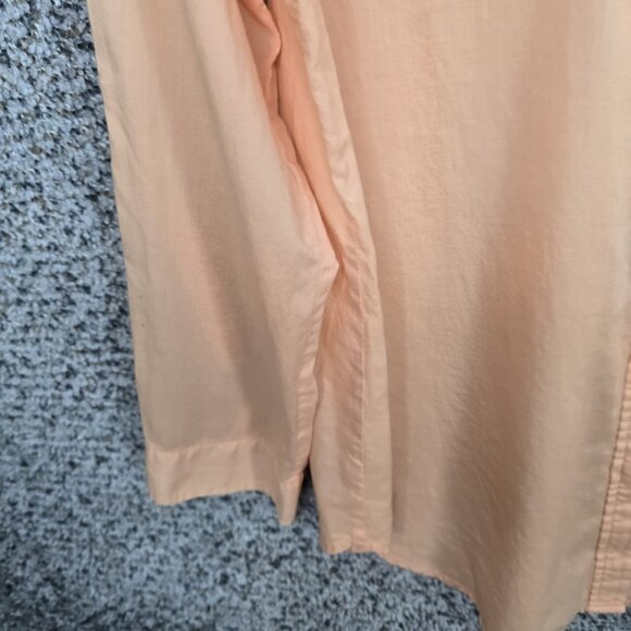 Chicos Top Womens 1 US Medium Orange Button Up Semi Sheer Roll Tab Sleeve Ladies - Picture 3 of 7